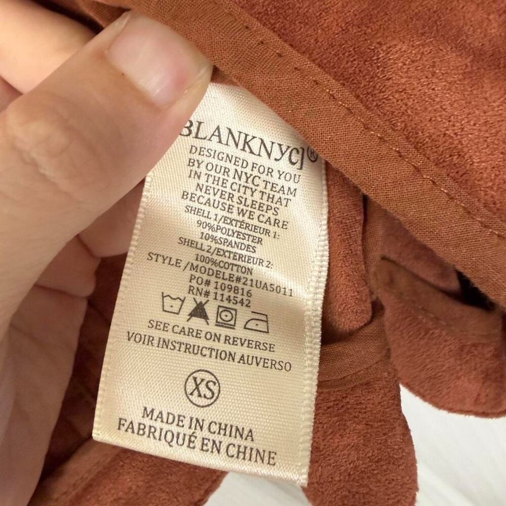 Blank Nyc Brown Faux Suede Moto Jacket - Picture 5 of 5